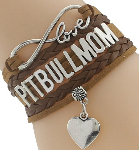 Infinity Love Pitbull Mom Bracelet