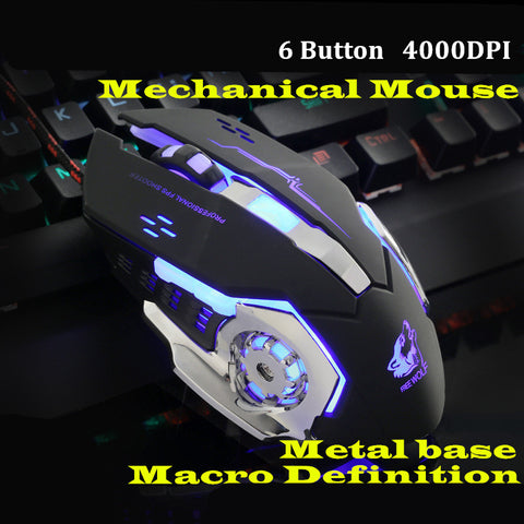 Gaming Mouse  6 Button Wired Breathing Lamp Ajustable 4000DPI