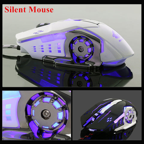 Gaming Mouse 6 Button Wired Breathing Lamp Ajustable 4000DPI